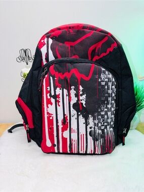 Fox Black & Red Graphic Backpack - Stylish Everyday Carry All Pack 💝